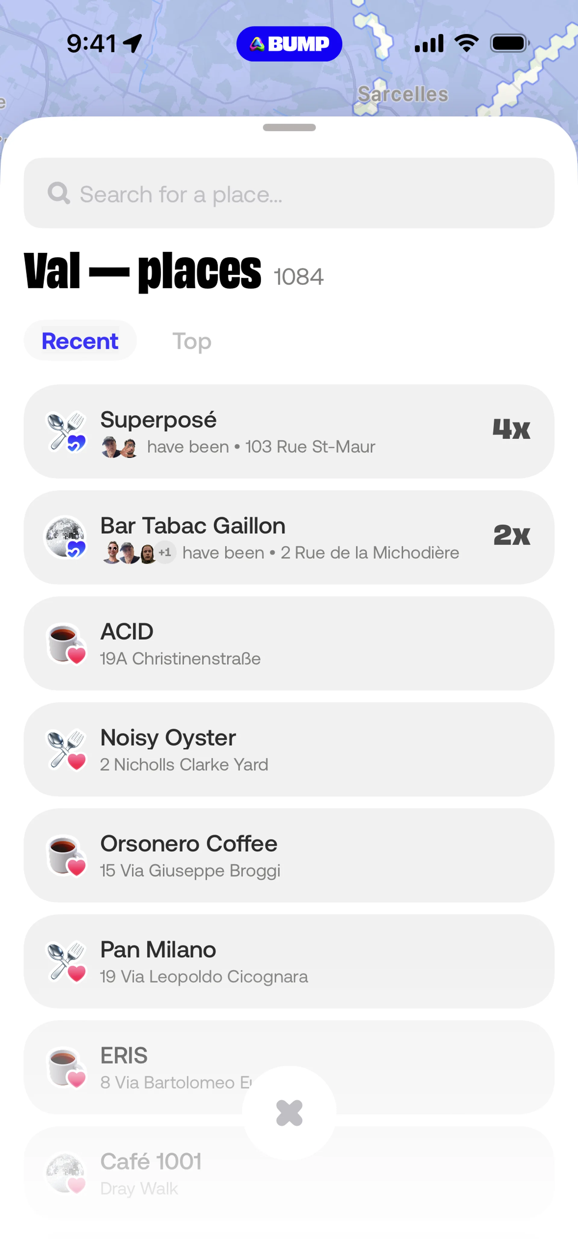 Bump — Social скриншот интерфейса