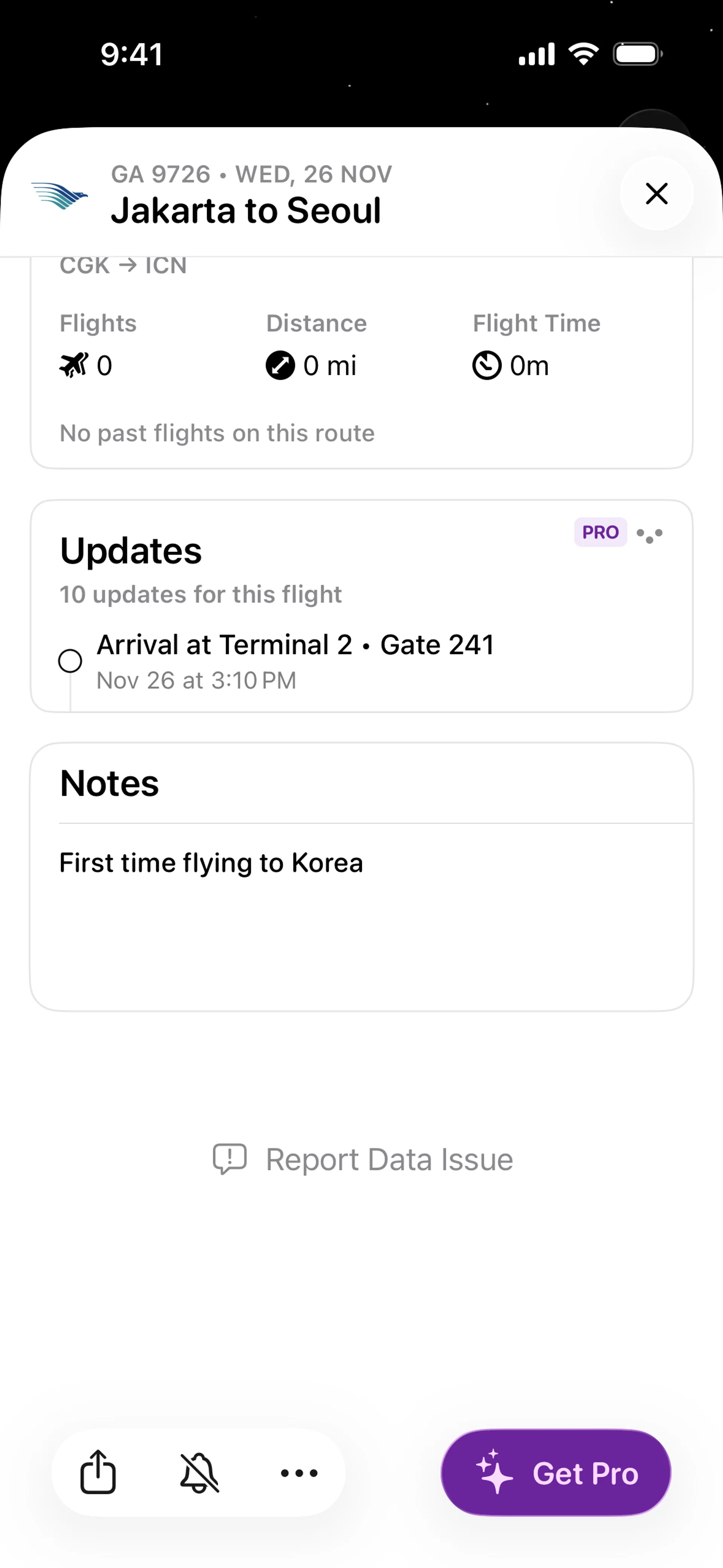 Flighty — Travel скриншот интерфейса