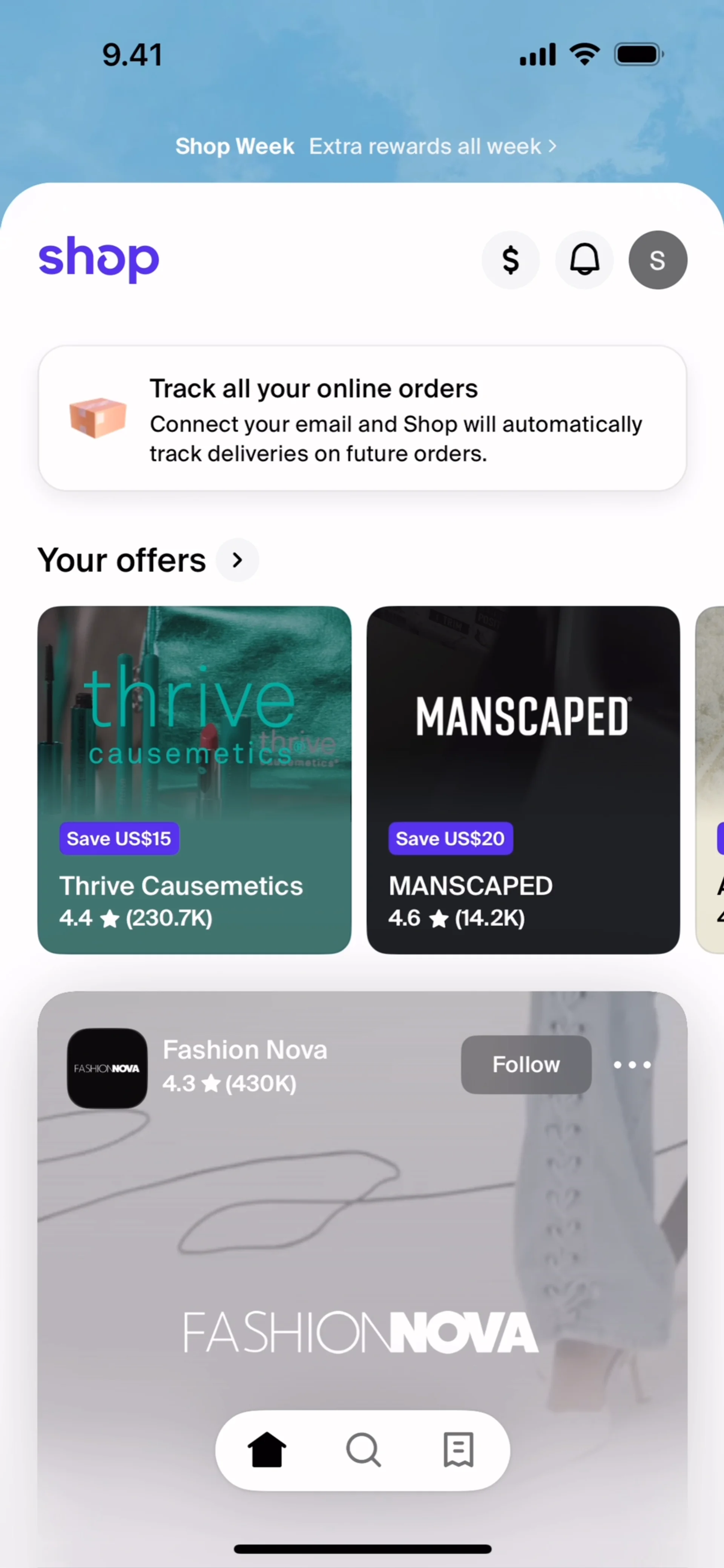 Shop — E-commerce скриншот интерфейса