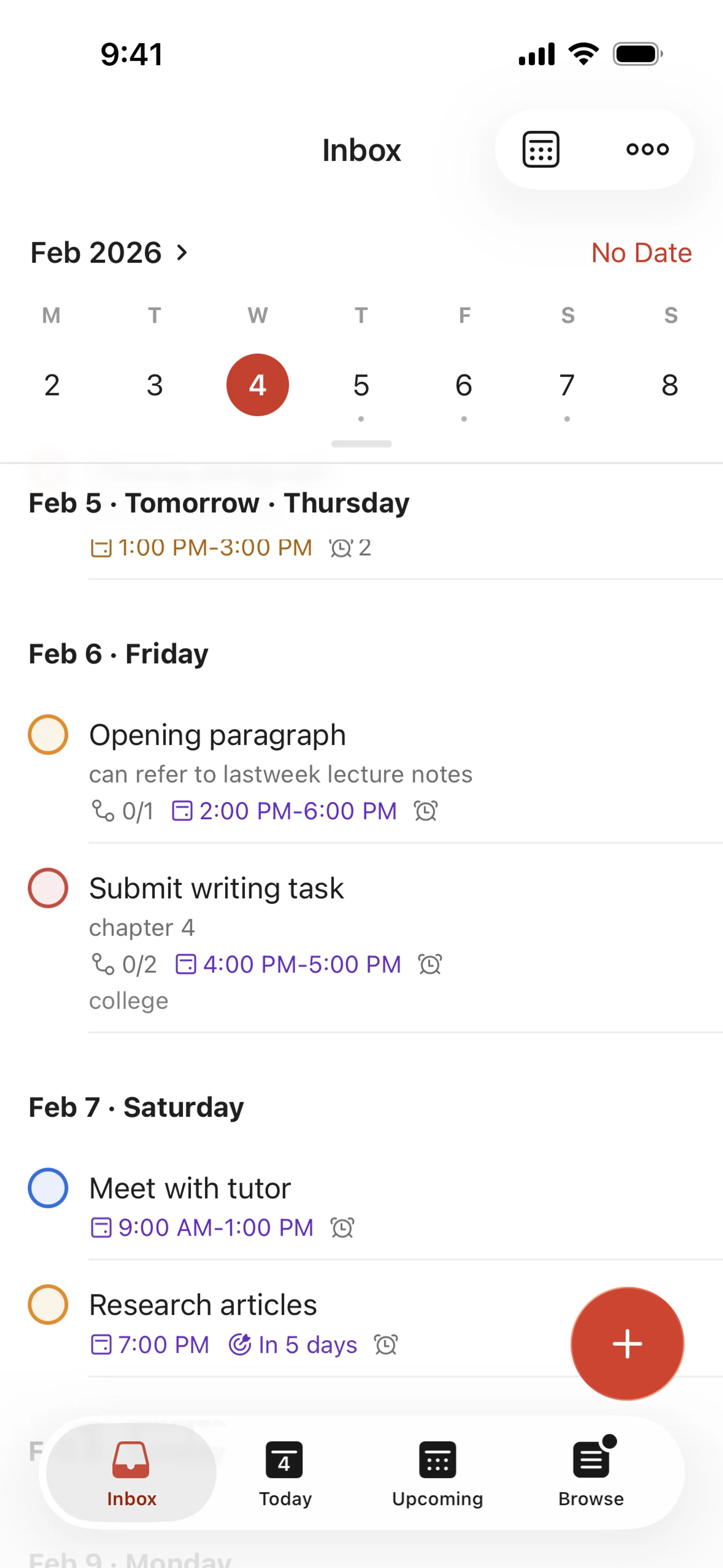 Todoist — calendar