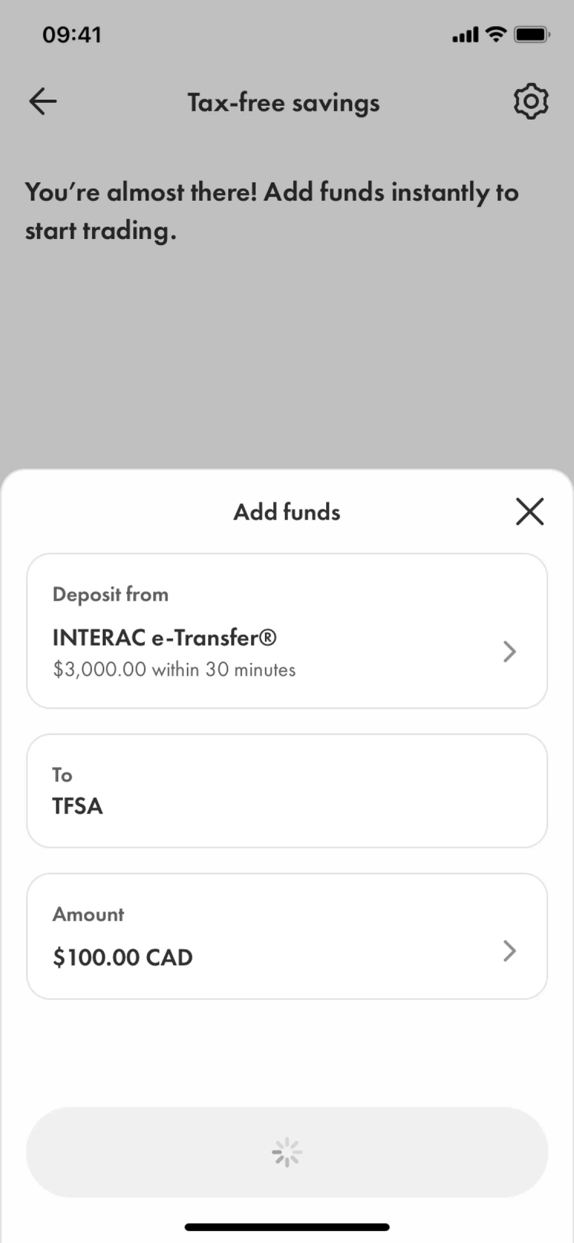 Wealthsimple — Fintech скриншот интерфейса