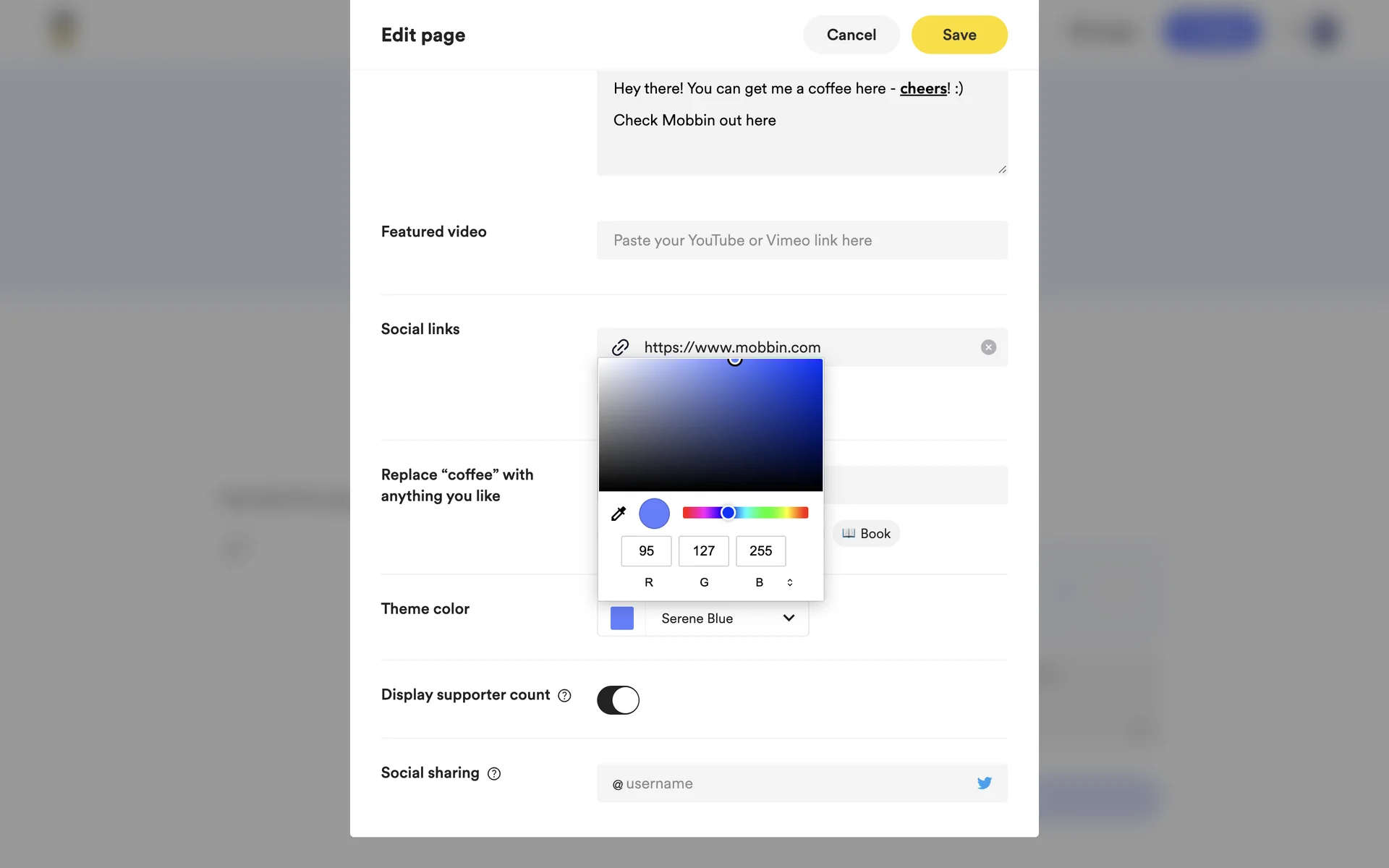 Buy Me a Coffee screenshot