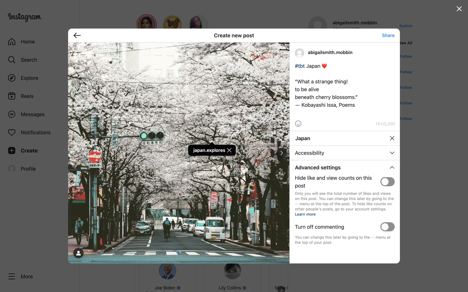 Instagram screenshot