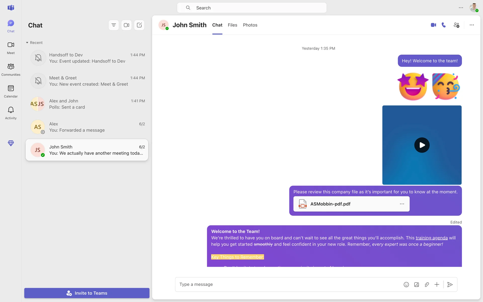 Microsoft Teams screenshot