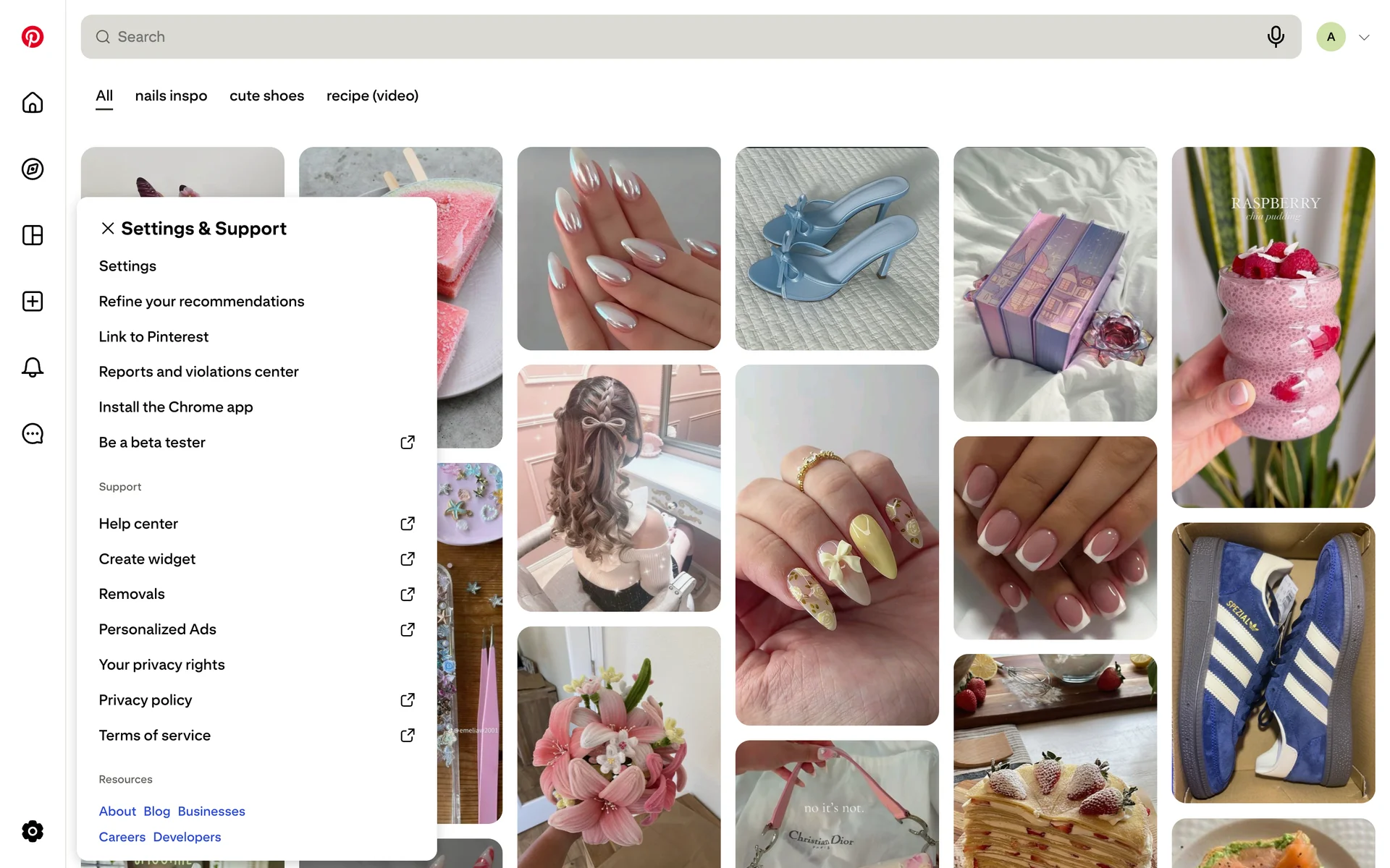 Pinterest screenshot