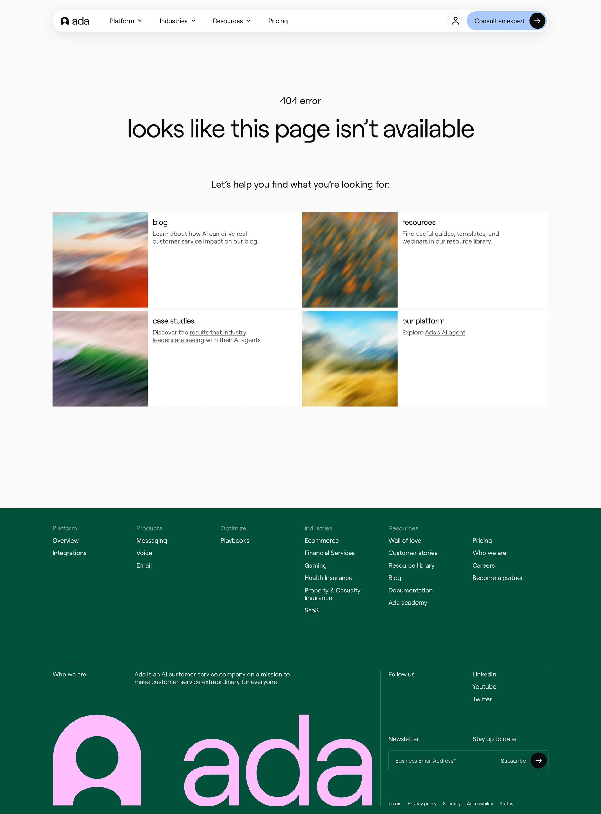 Ada — AI/ML скриншот интерфейса