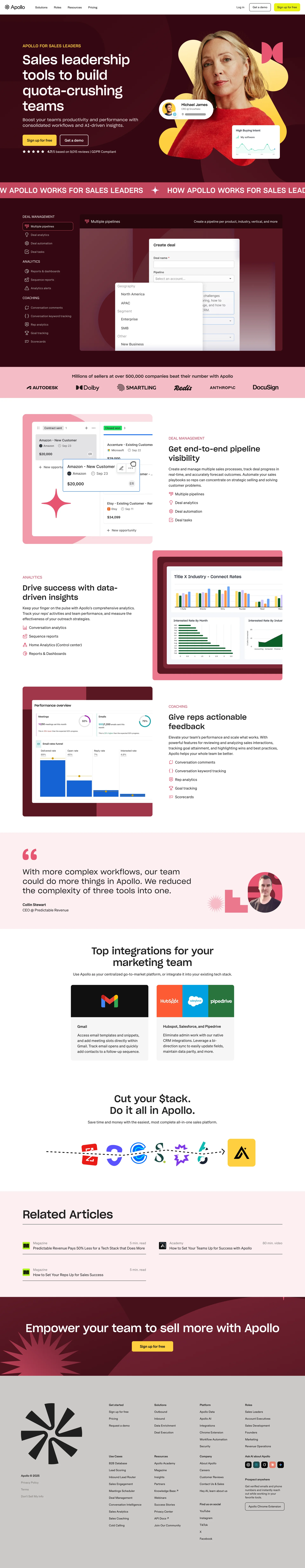 Apollo — SaaS скриншот интерфейса