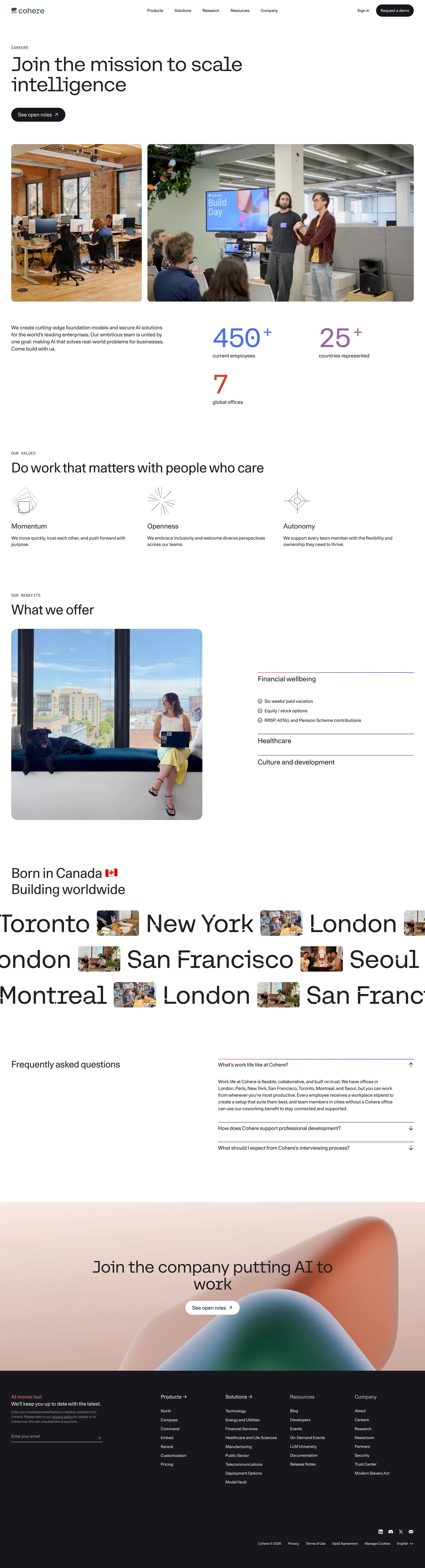 Cohere — AI/ML скриншот интерфейса