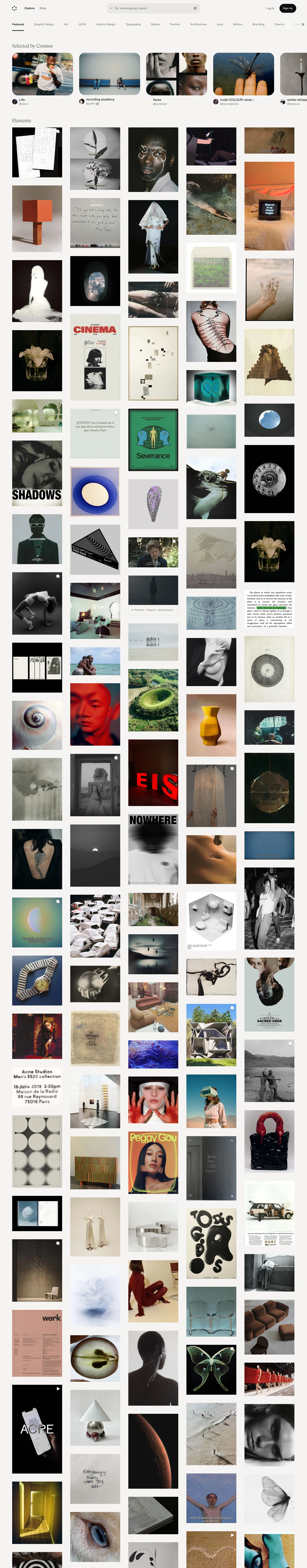 Cosmos — Design скриншот интерфейса