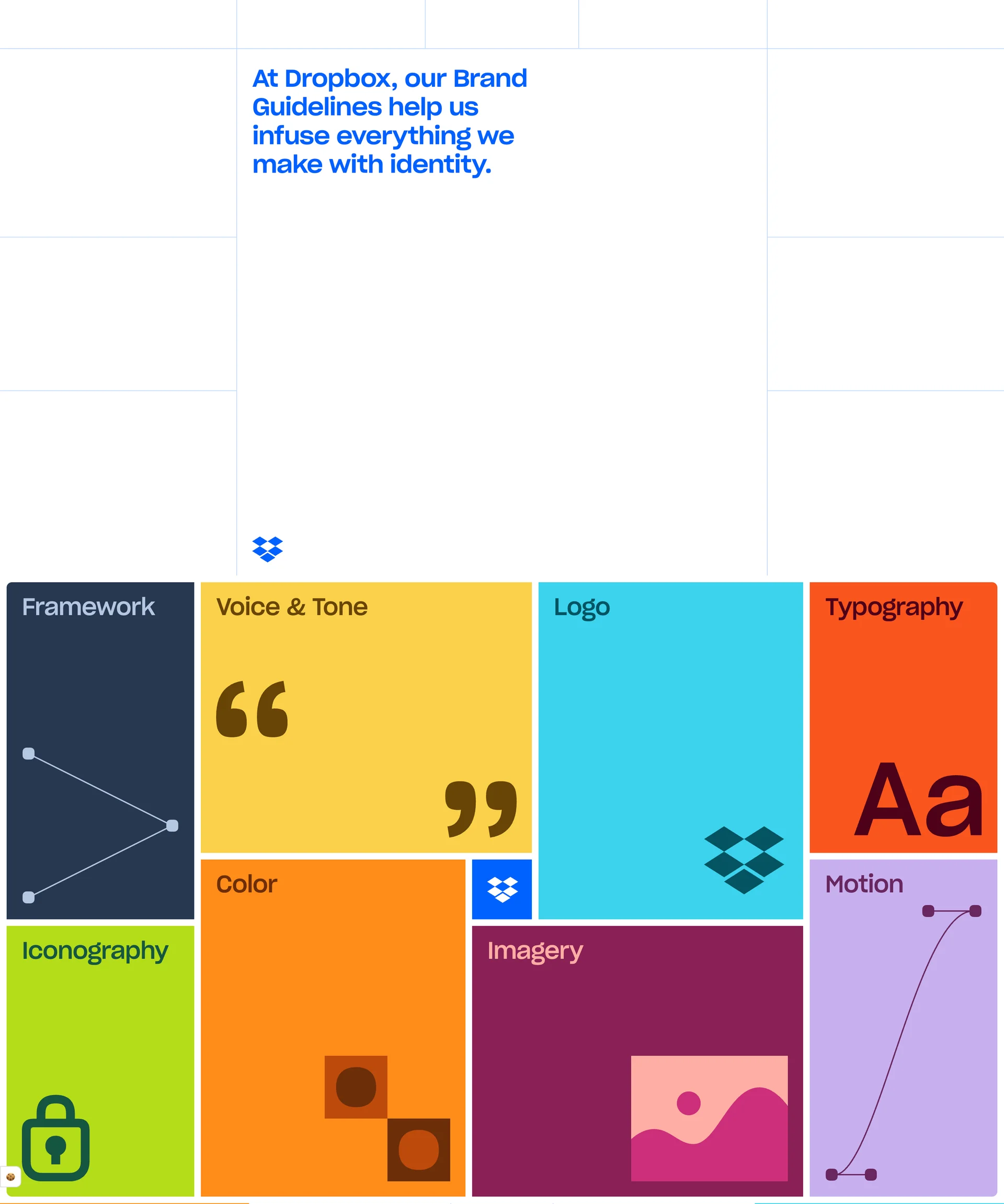 Dropbox Brand Guidelines — Developer Tools скриншот интерфейса