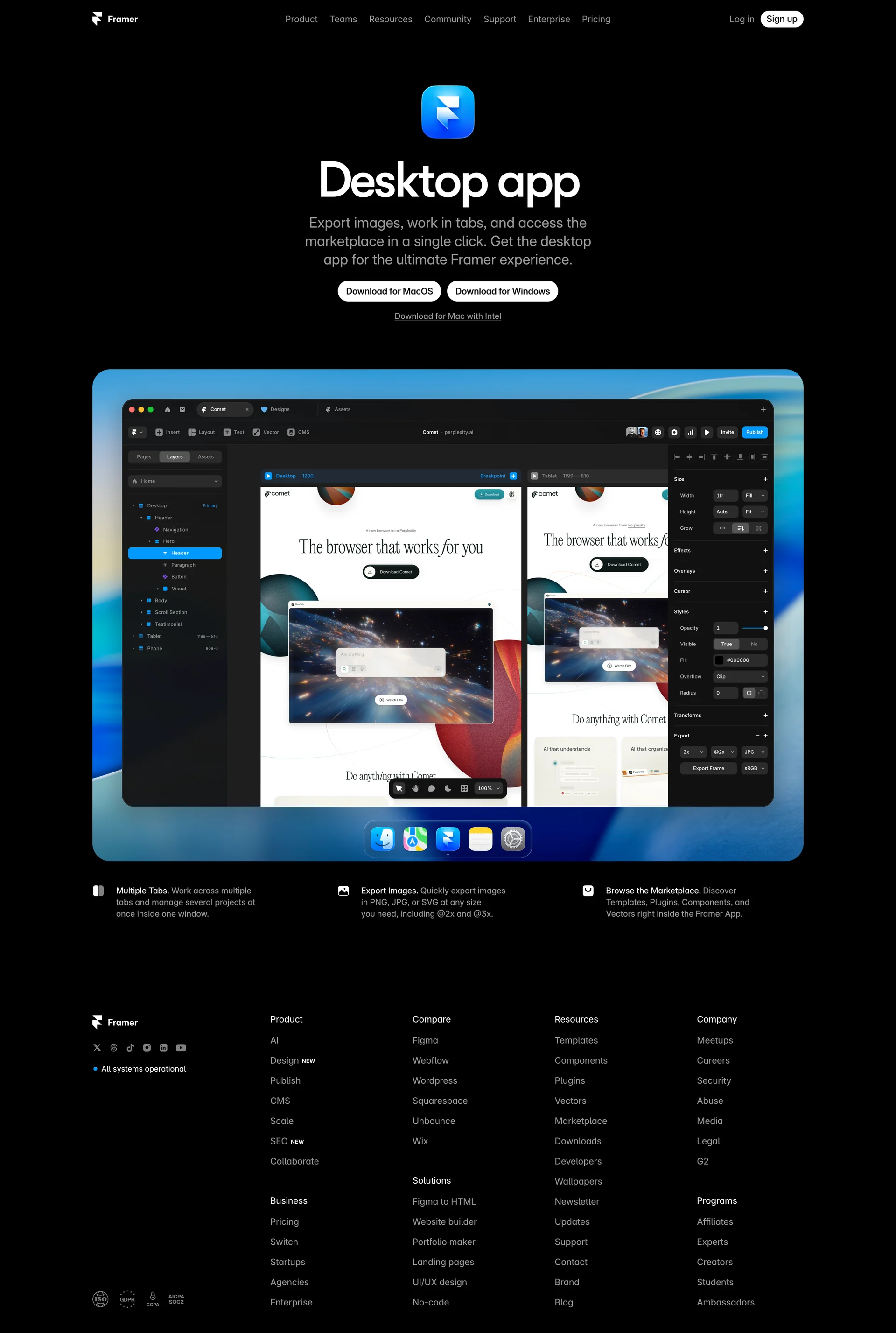 Framer — Design скриншот интерфейса