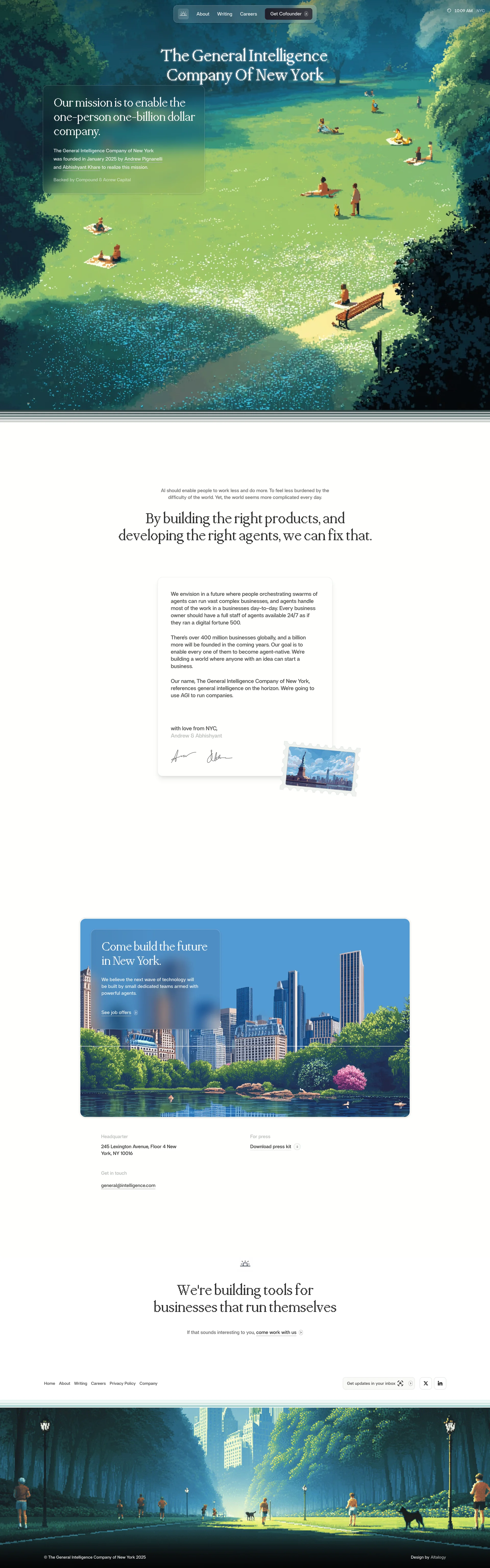 General Intelligence Company — AI/ML скриншот интерфейса