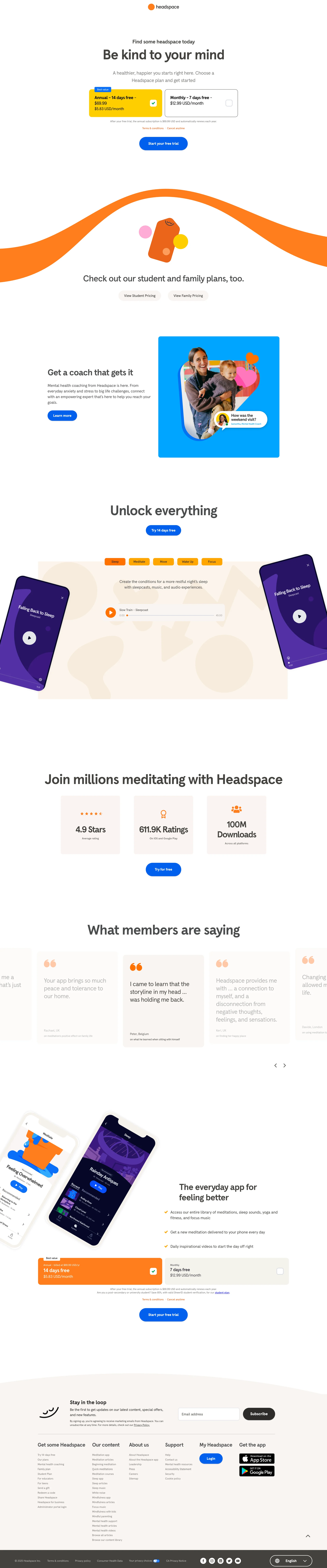 Headspace — Health скриншот интерфейса