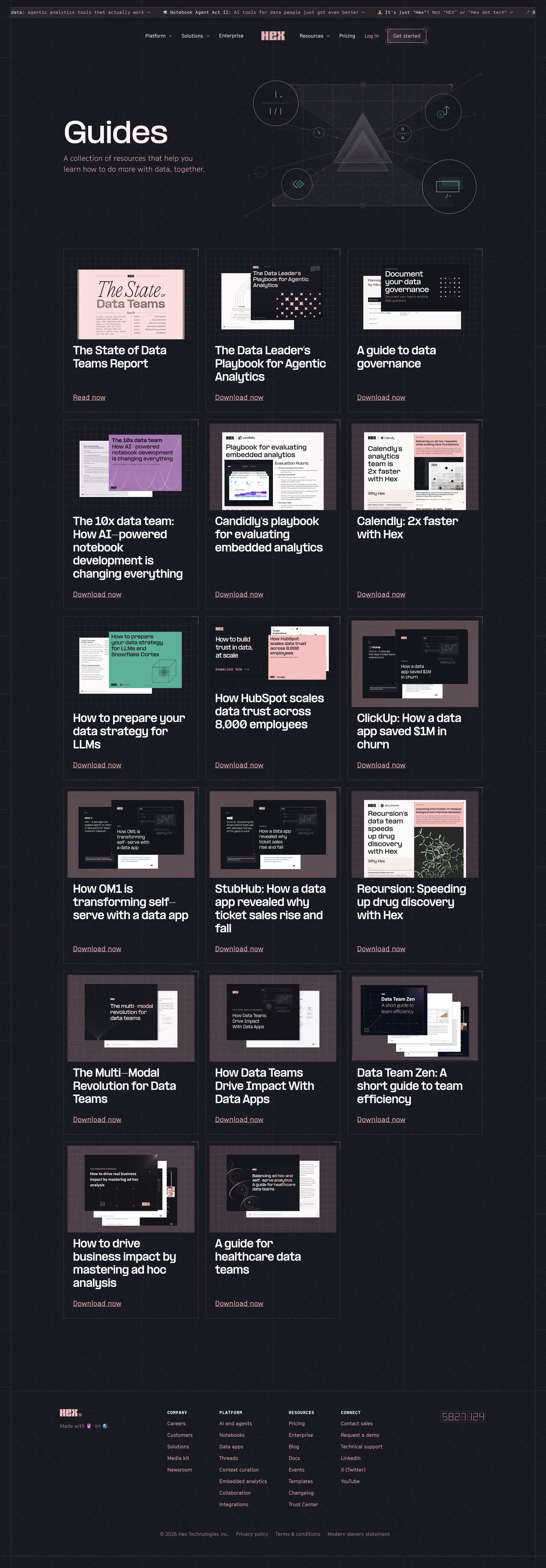 Hex — Analytics скриншот интерфейса