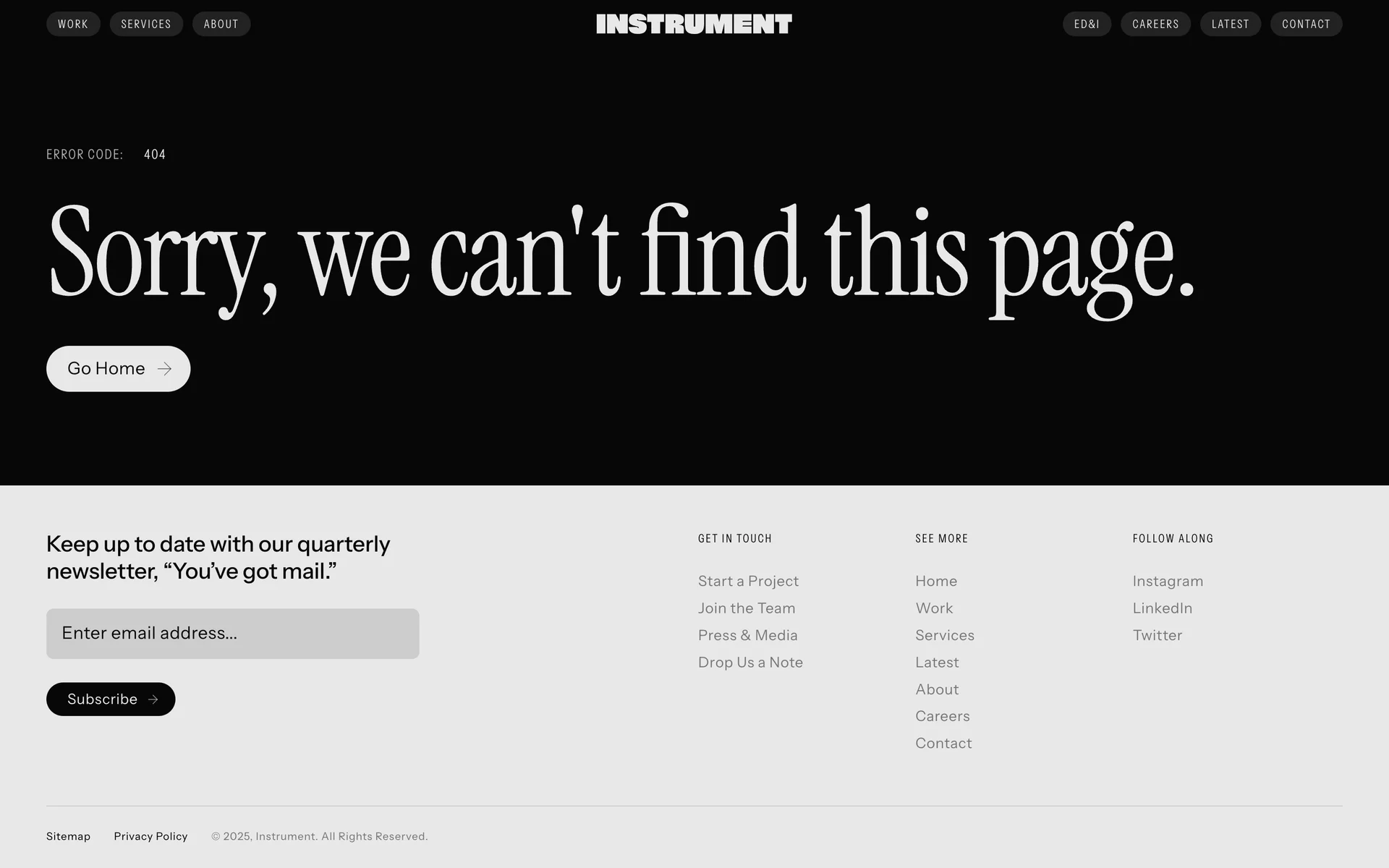 Instrument — Design скриншот интерфейса