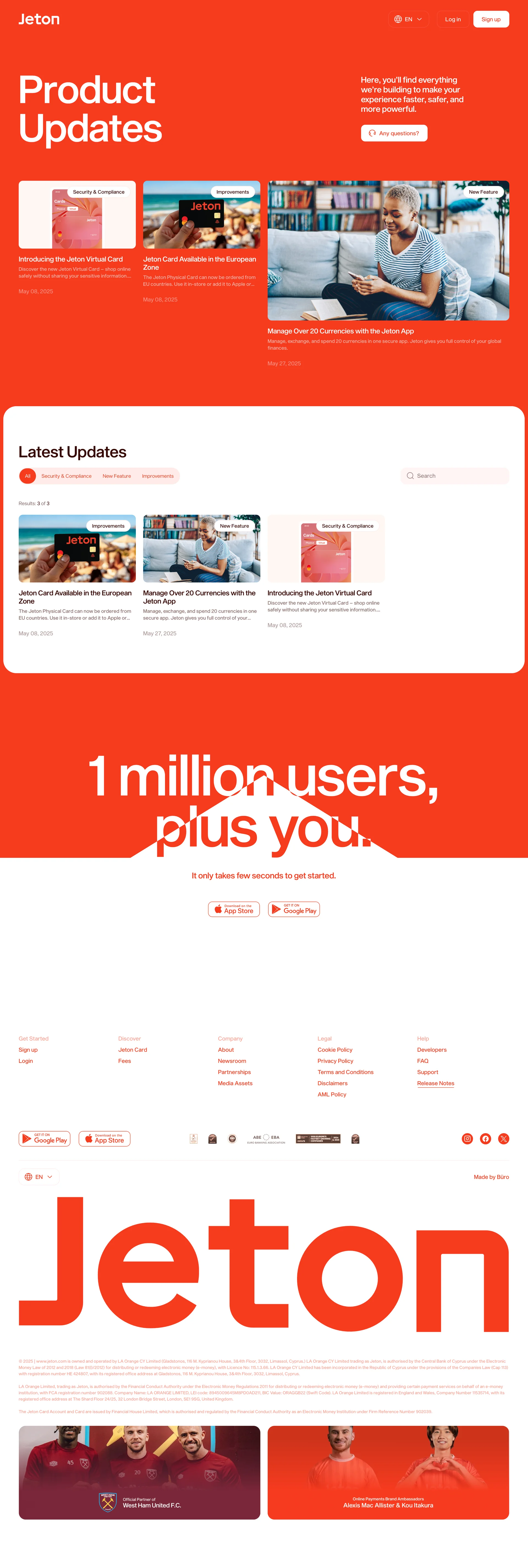 Jeton — Fintech скриншот интерфейса