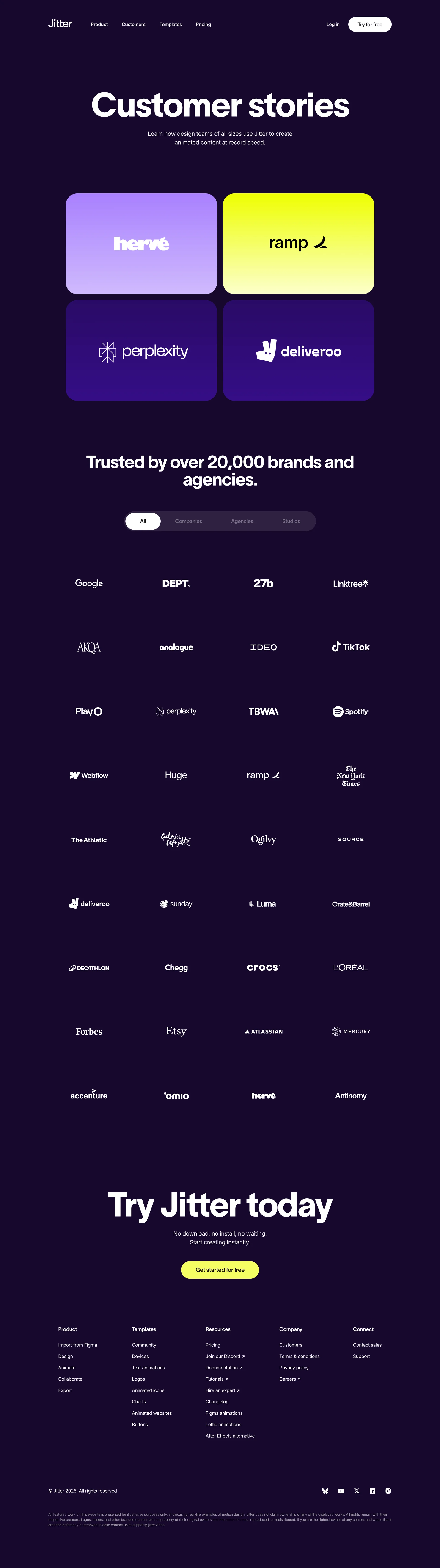 Jitter — Developer Tools скриншот интерфейса