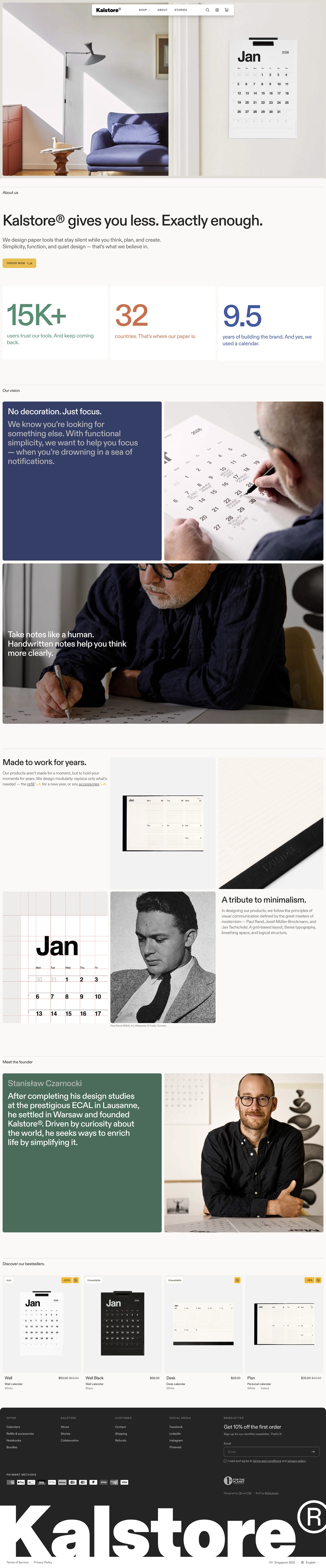 Kalstore — Productivity скриншот интерфейса