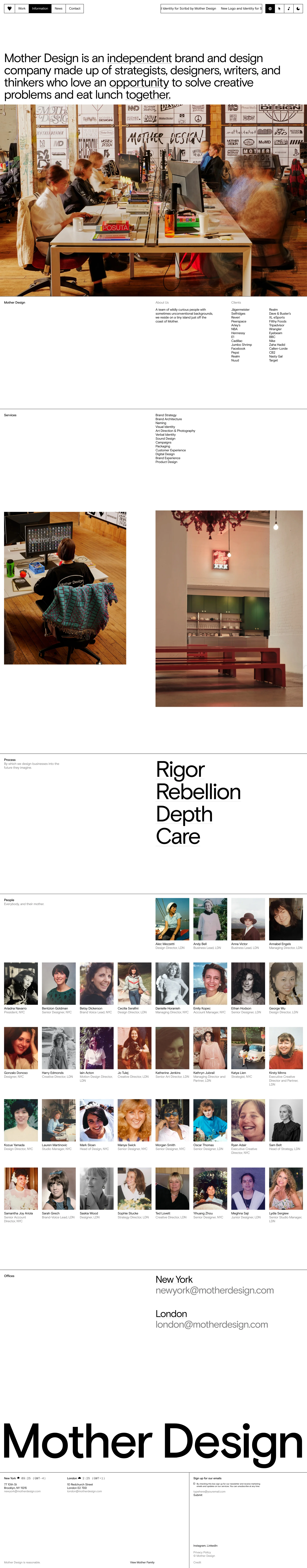 Mother Design — Design скриншот интерфейса