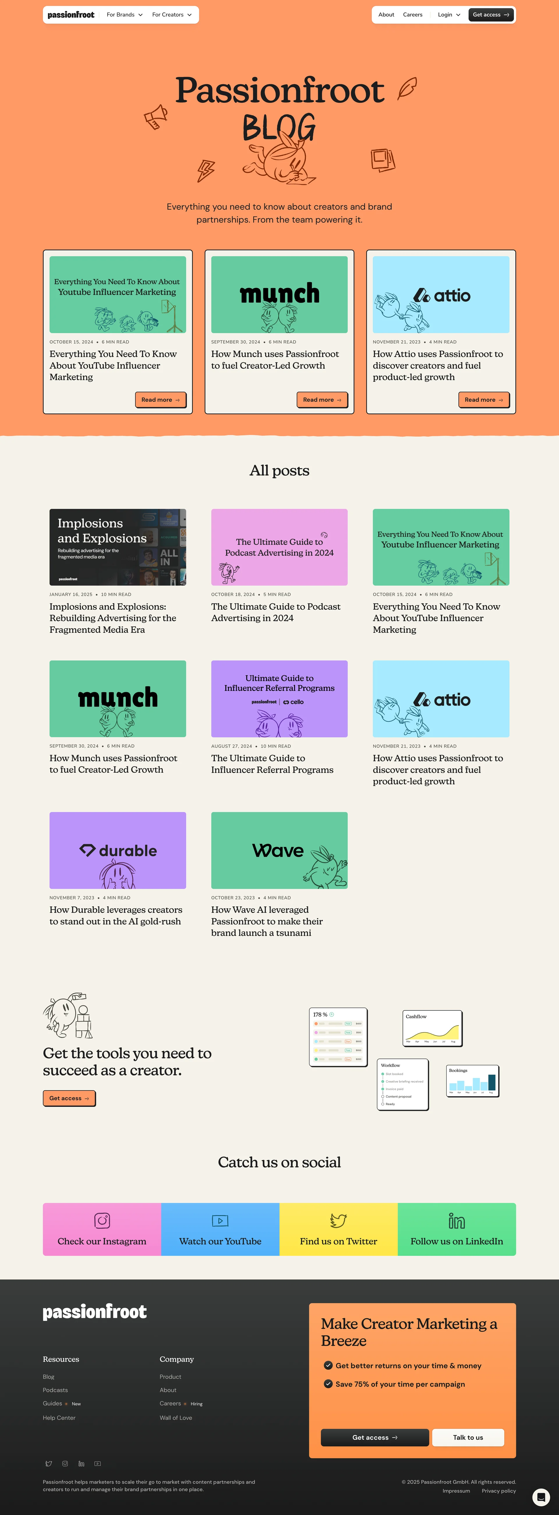 Passionfroot — Marketing скриншот интерфейса