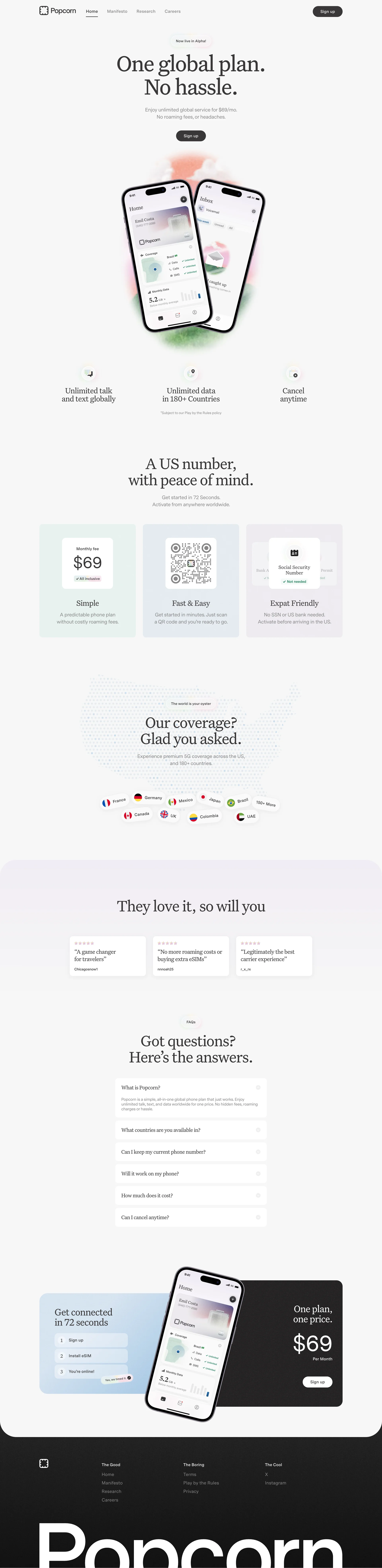 Popcorn — Communication скриншот интерфейса