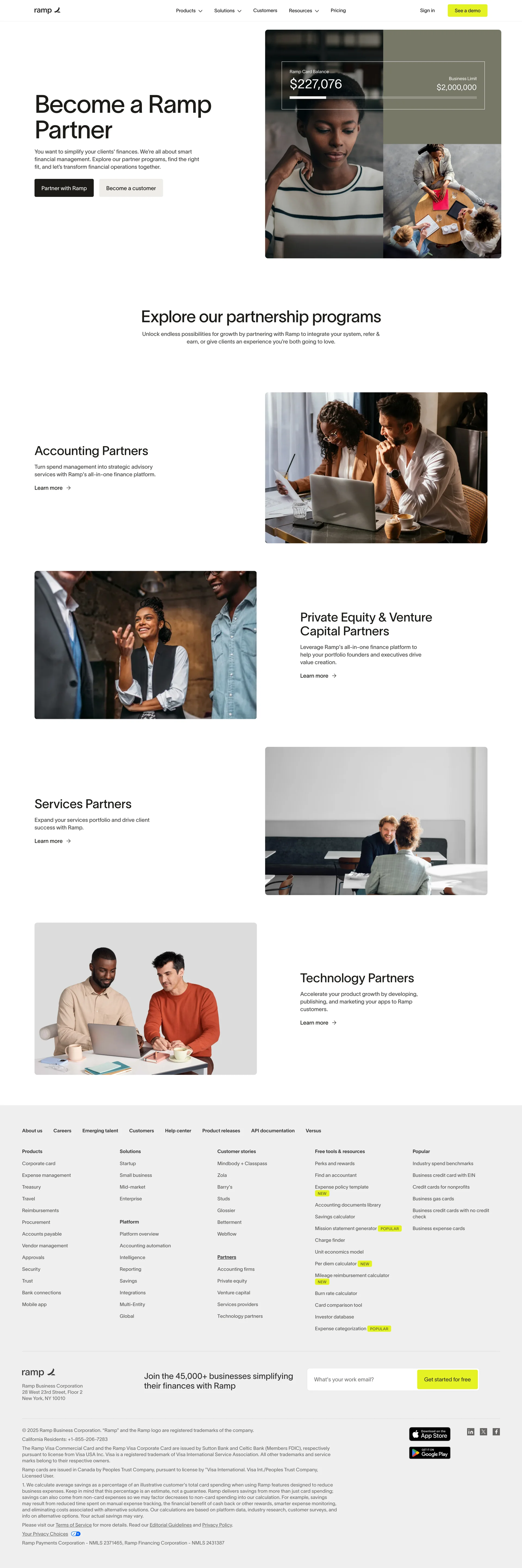 Ramp — Fintech скриншот интерфейса