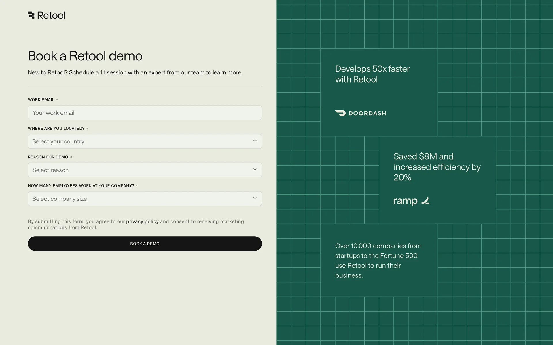 Retool — Developer Tools скриншот интерфейса