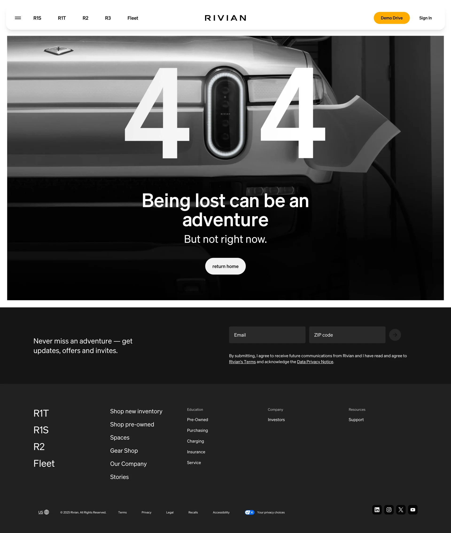 Rivian — Travel скриншот интерфейса