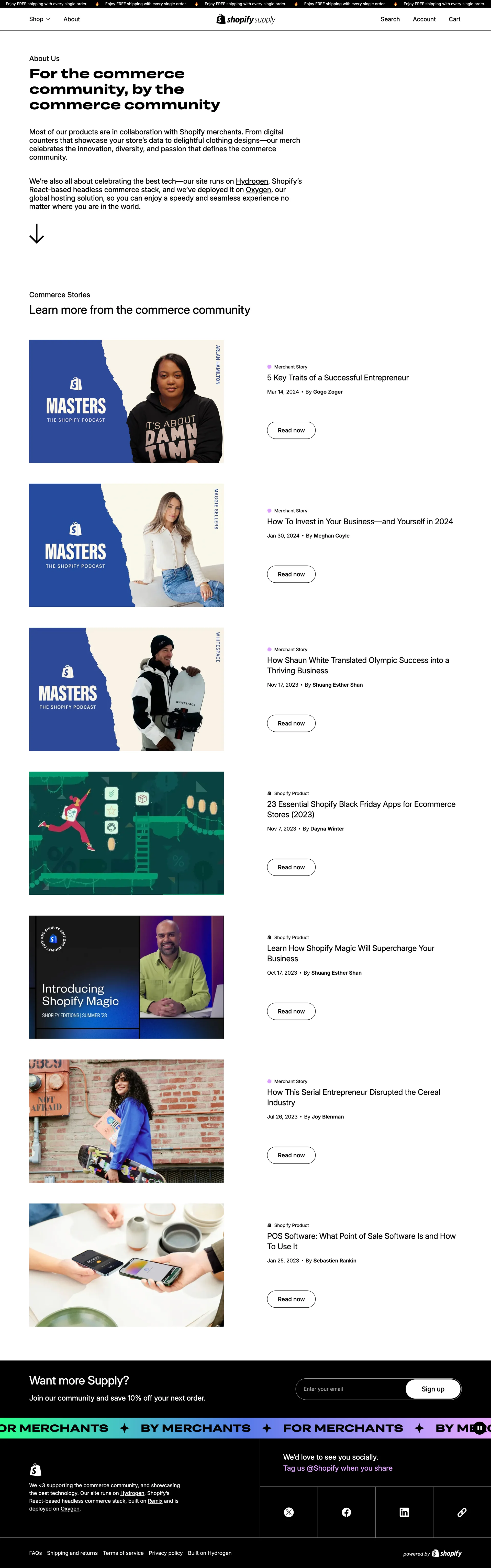 Shopify Supply — E-commerce скриншот интерфейса