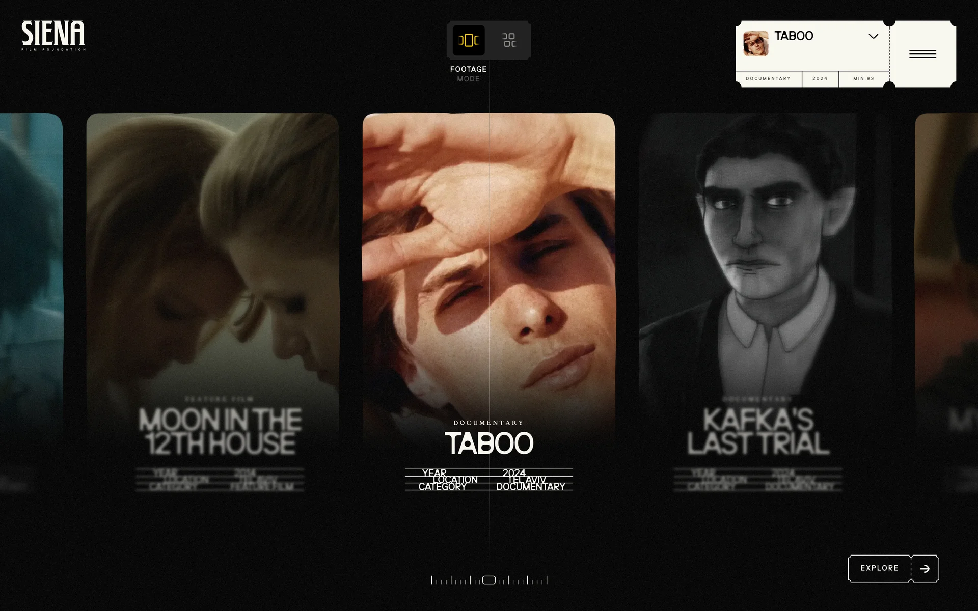 Siena Film Foundation — Entertainment скриншот интерфейса