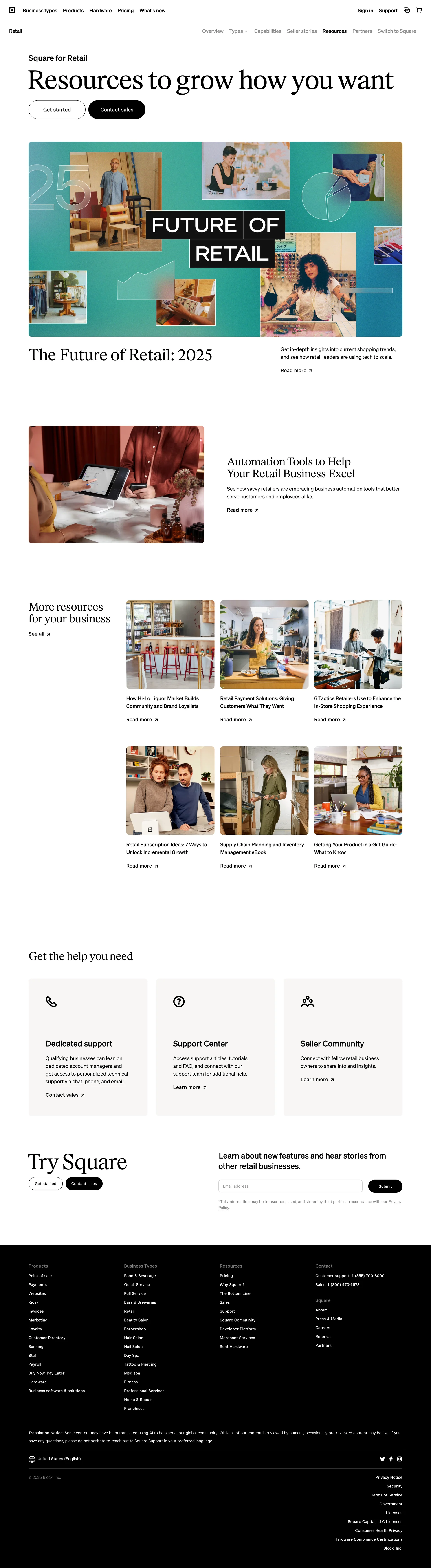 Square — Fintech скриншот интерфейса