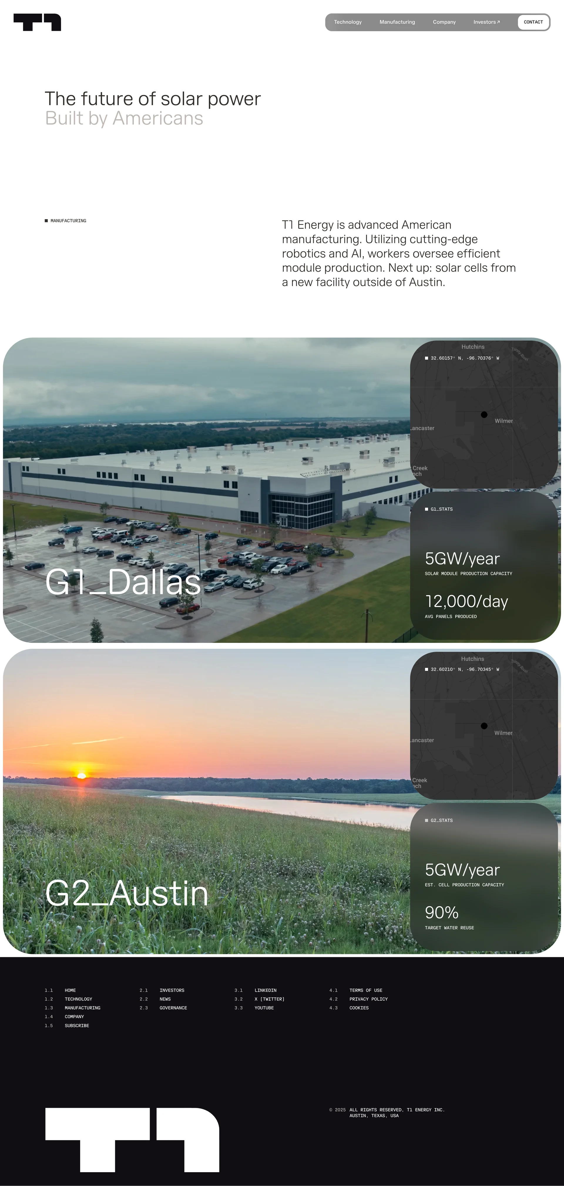 T1 Energy — Other скриншот интерфейса