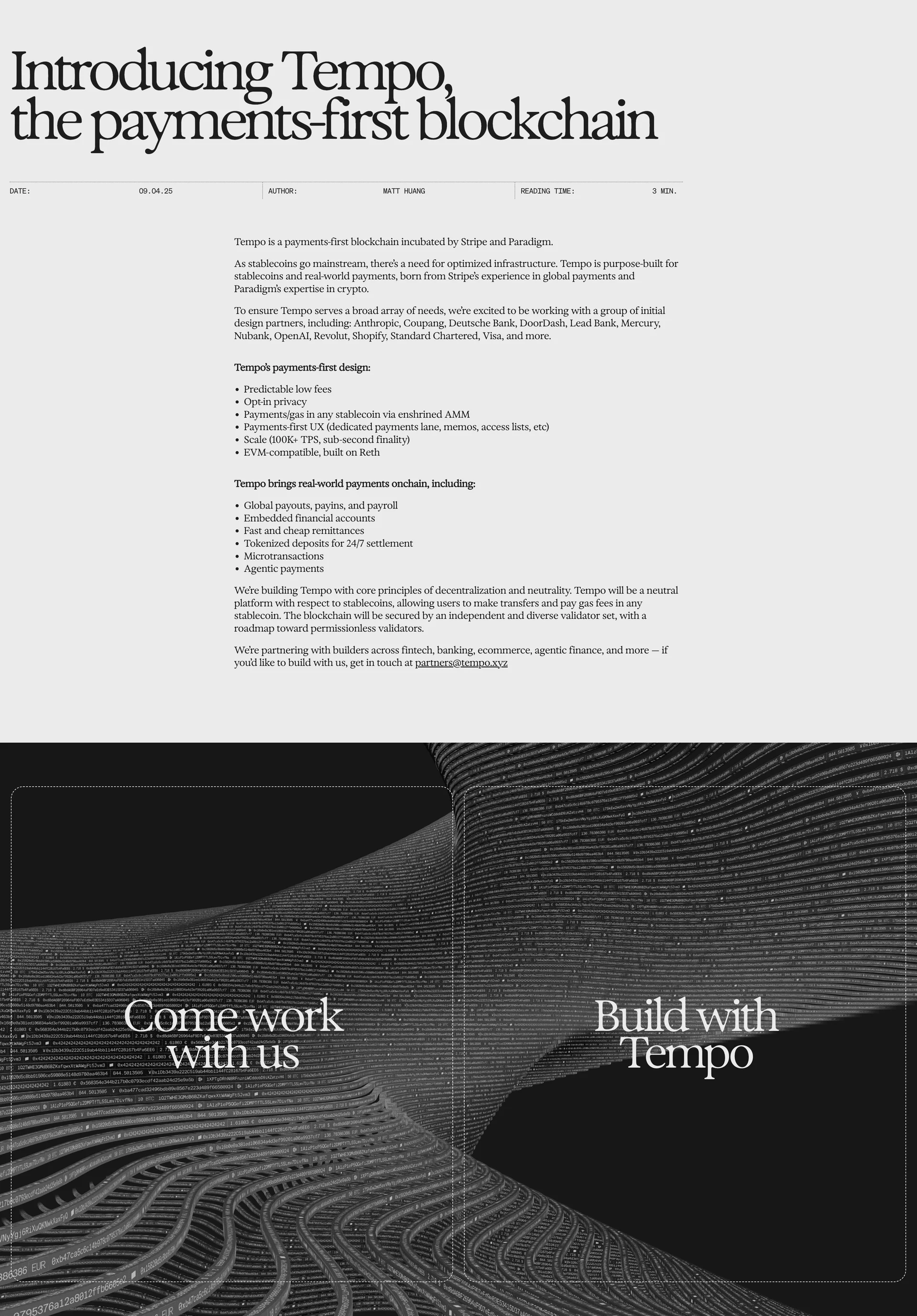 Tempo — Fintech скриншот интерфейса