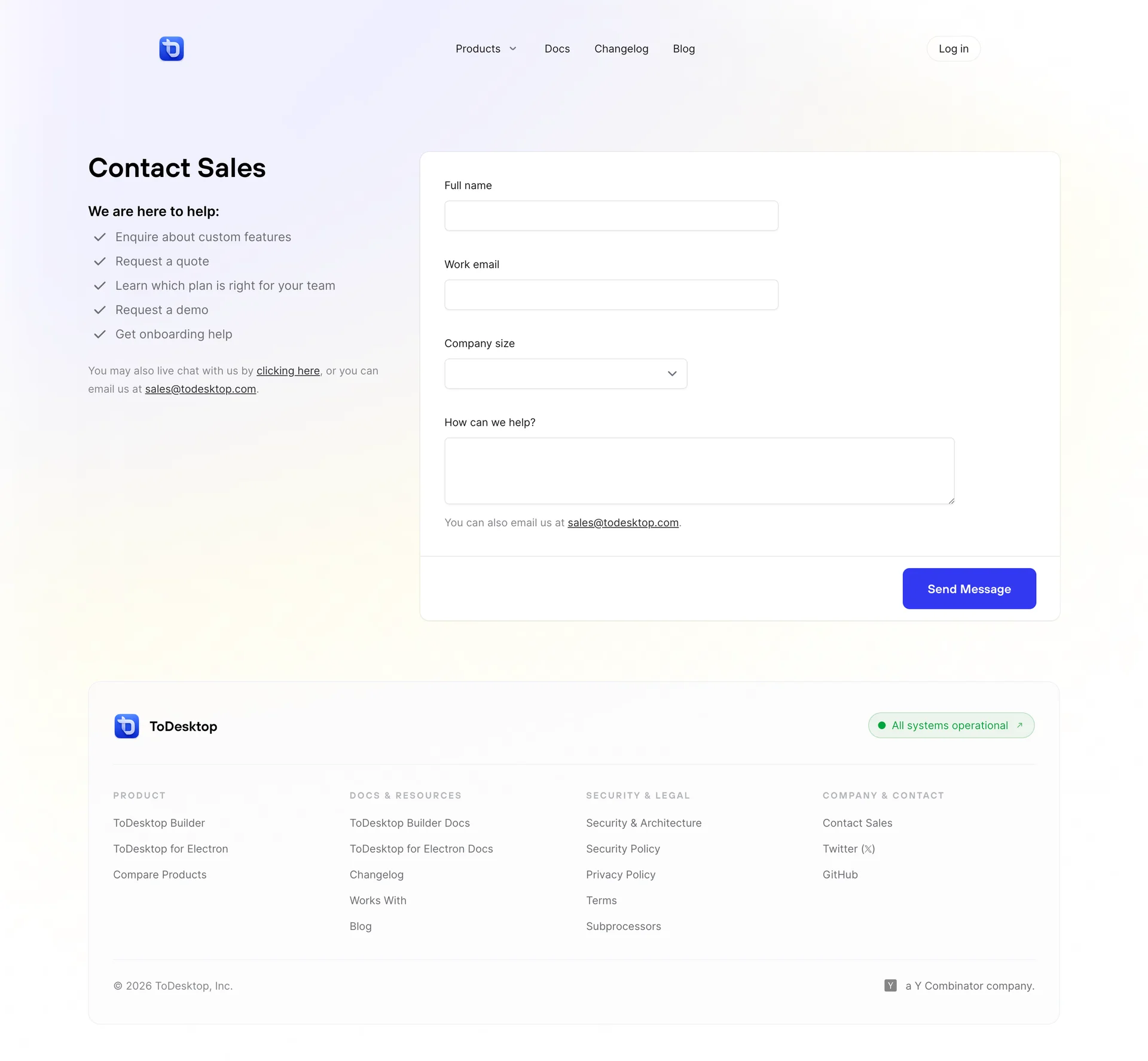 ToDesktop — Developer Tools скриншот интерфейса