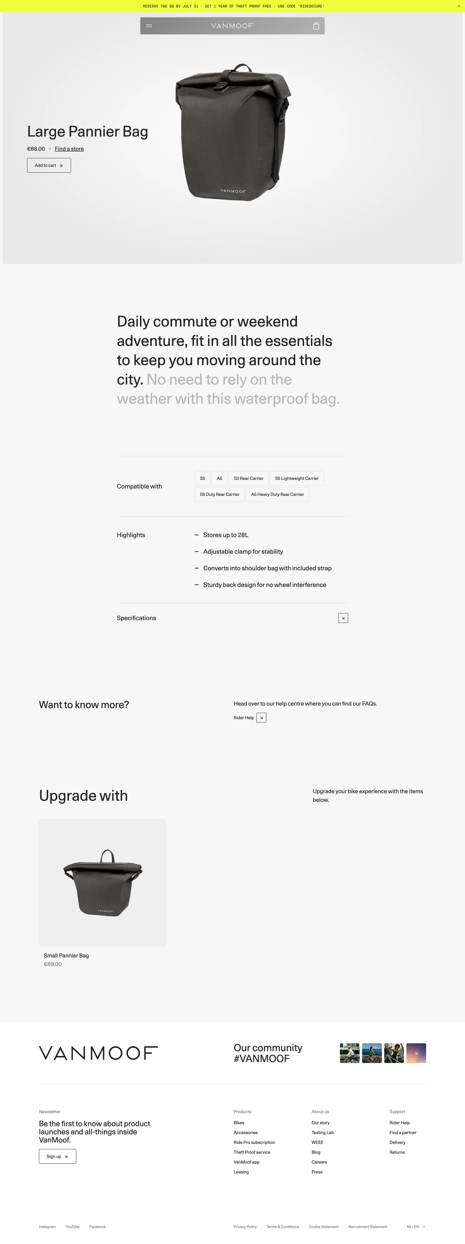 VanMoof — E-commerce скриншот интерфейса