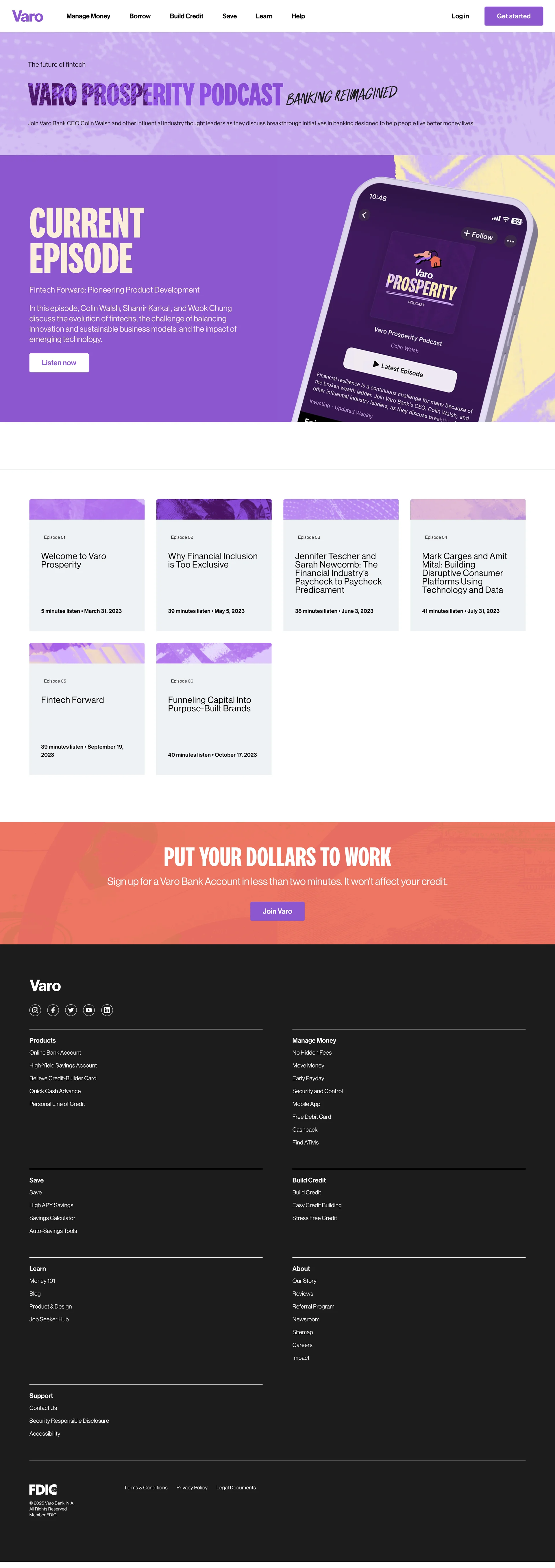 Varo Bank — Fintech скриншот интерфейса