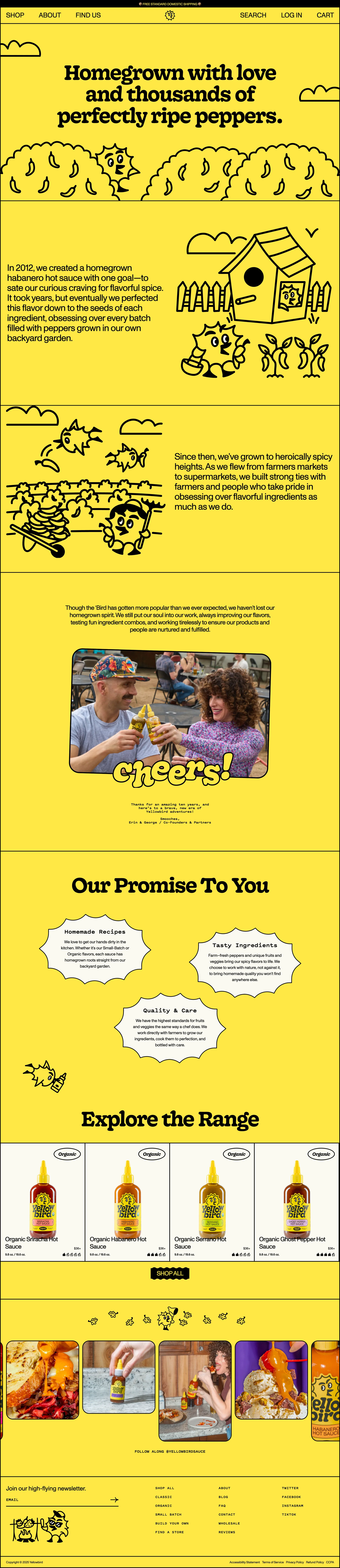 Yellowbird — Food & Drink скриншот интерфейса