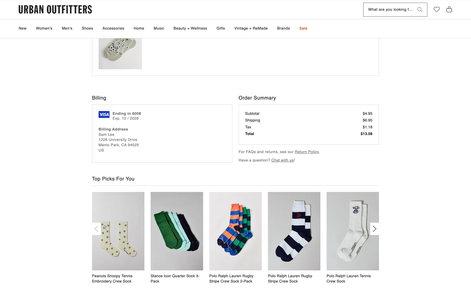 Urban Outfitters screenshot