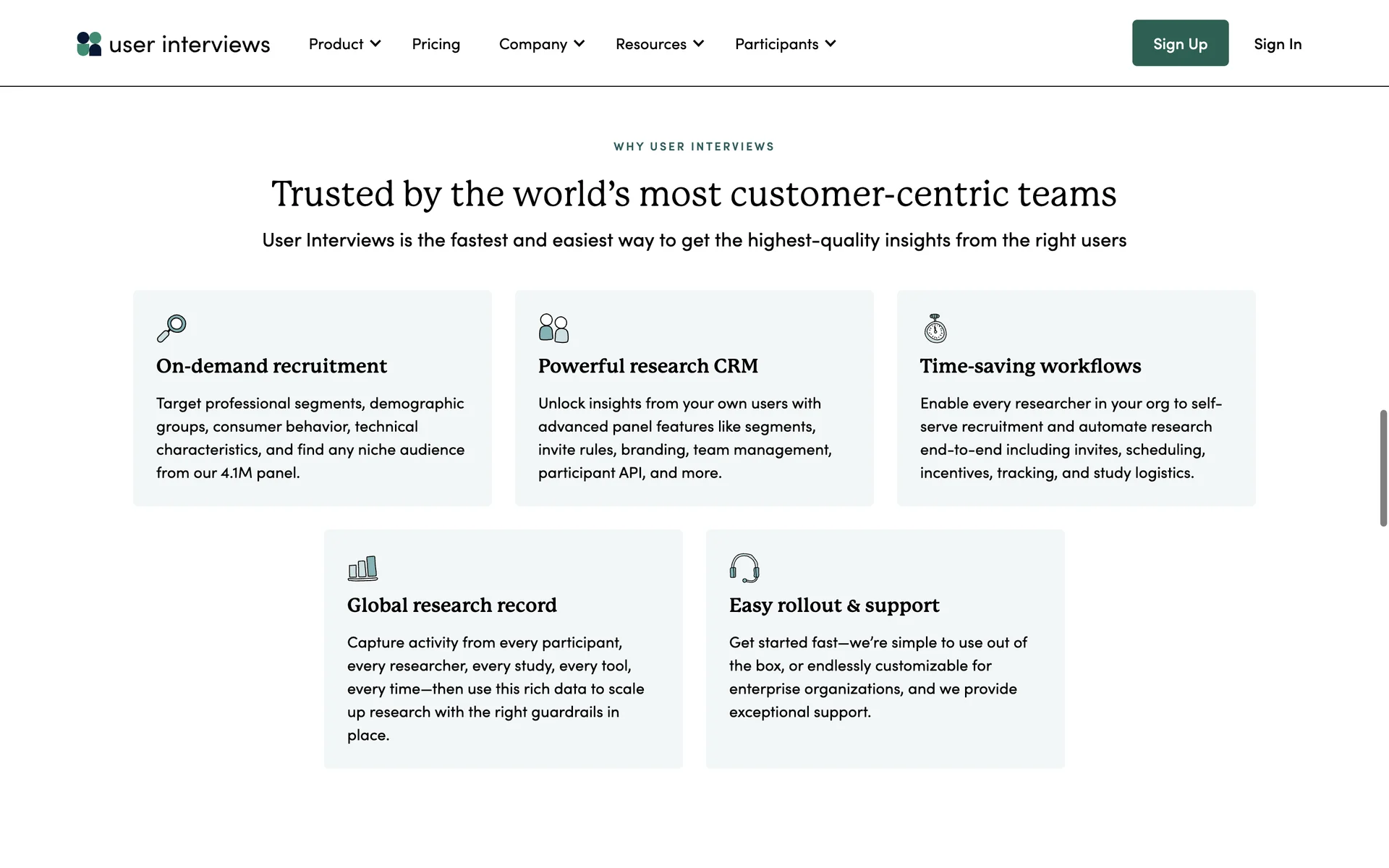 User Interviews screenshot